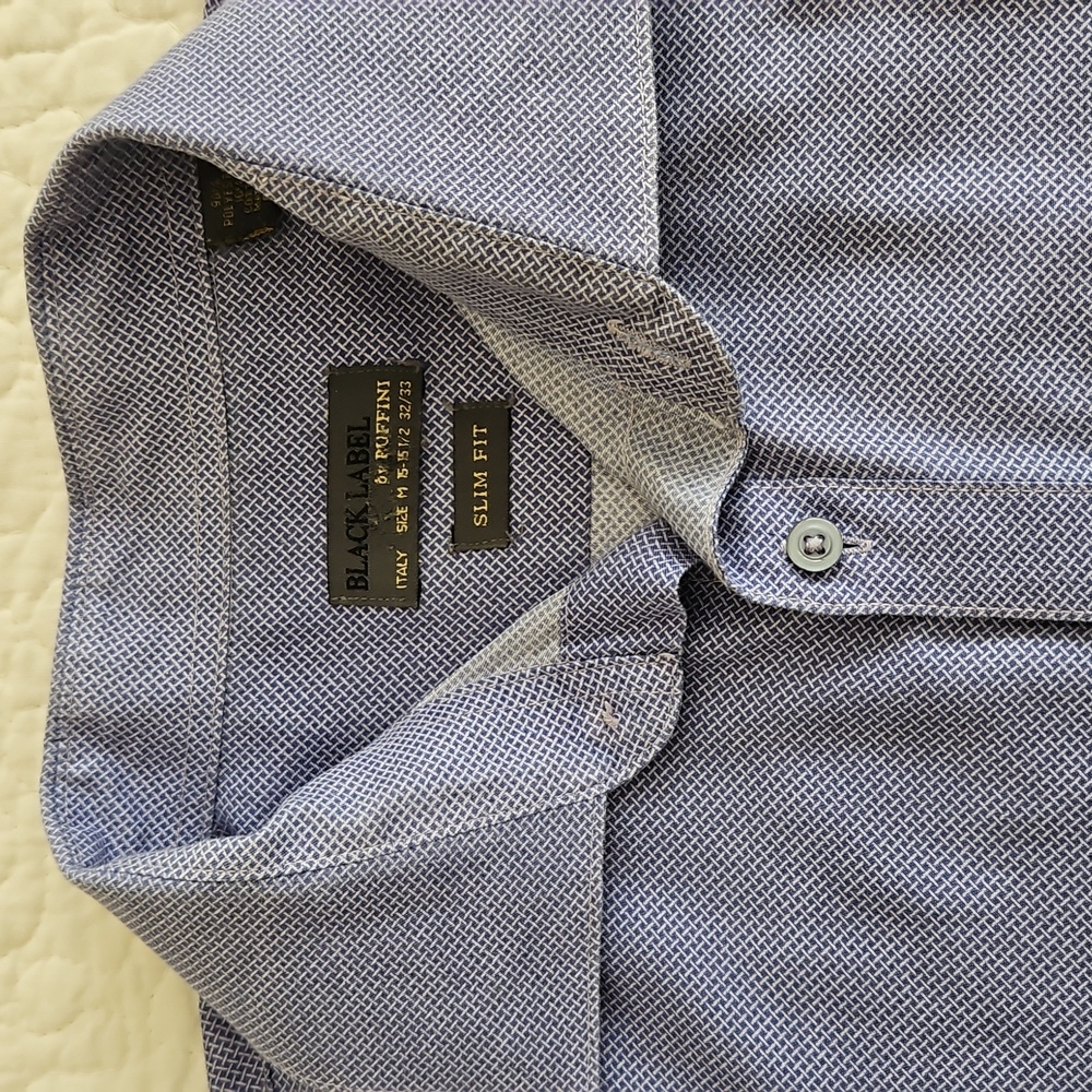 Black Label By Ruffini Button Down Shirt  Slim Fit Medium Vintage